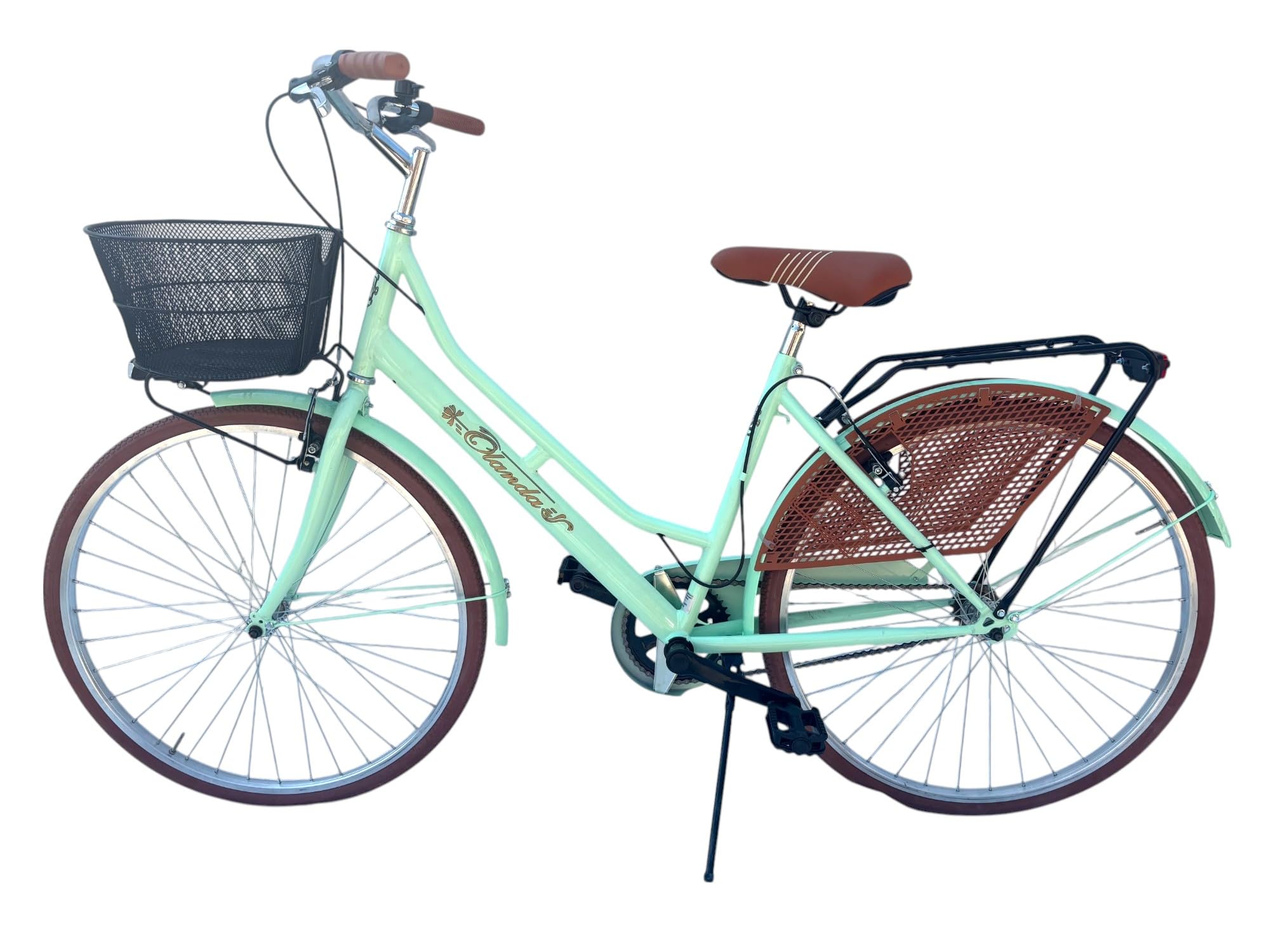 MADICKS Bicicletta Donna da Passeggio Olanda Misura 26 Bici da città Vintage retrò con Cestino Turchese