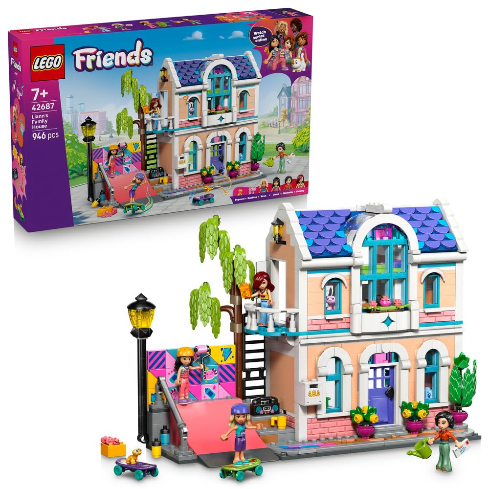 LEGO Friends Dom rodzinny Liann 42687 | Rodzinne scenki, zestaw do odgrywania ról, prezent dla dziewczynki i chłopca 7+, 946 elementów