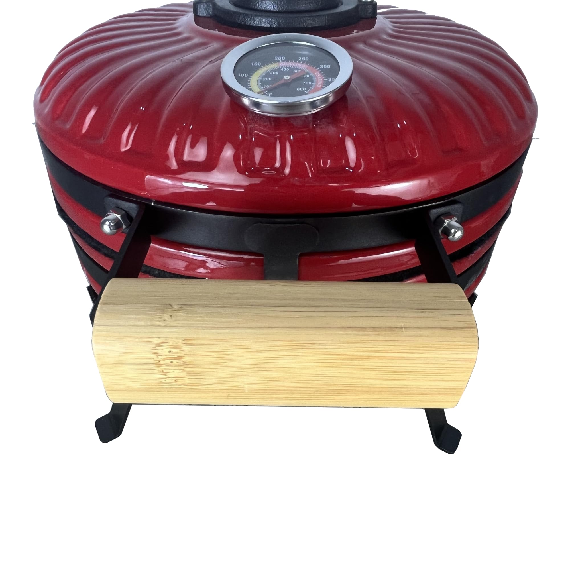 Barbecue a carbone in ceramica da 12 pollici – Smoker portatile per grigliate perfettamente, bistecche e coste, Heavy Duty Kamado Style Barbecue per backyard e campeggio – rosso