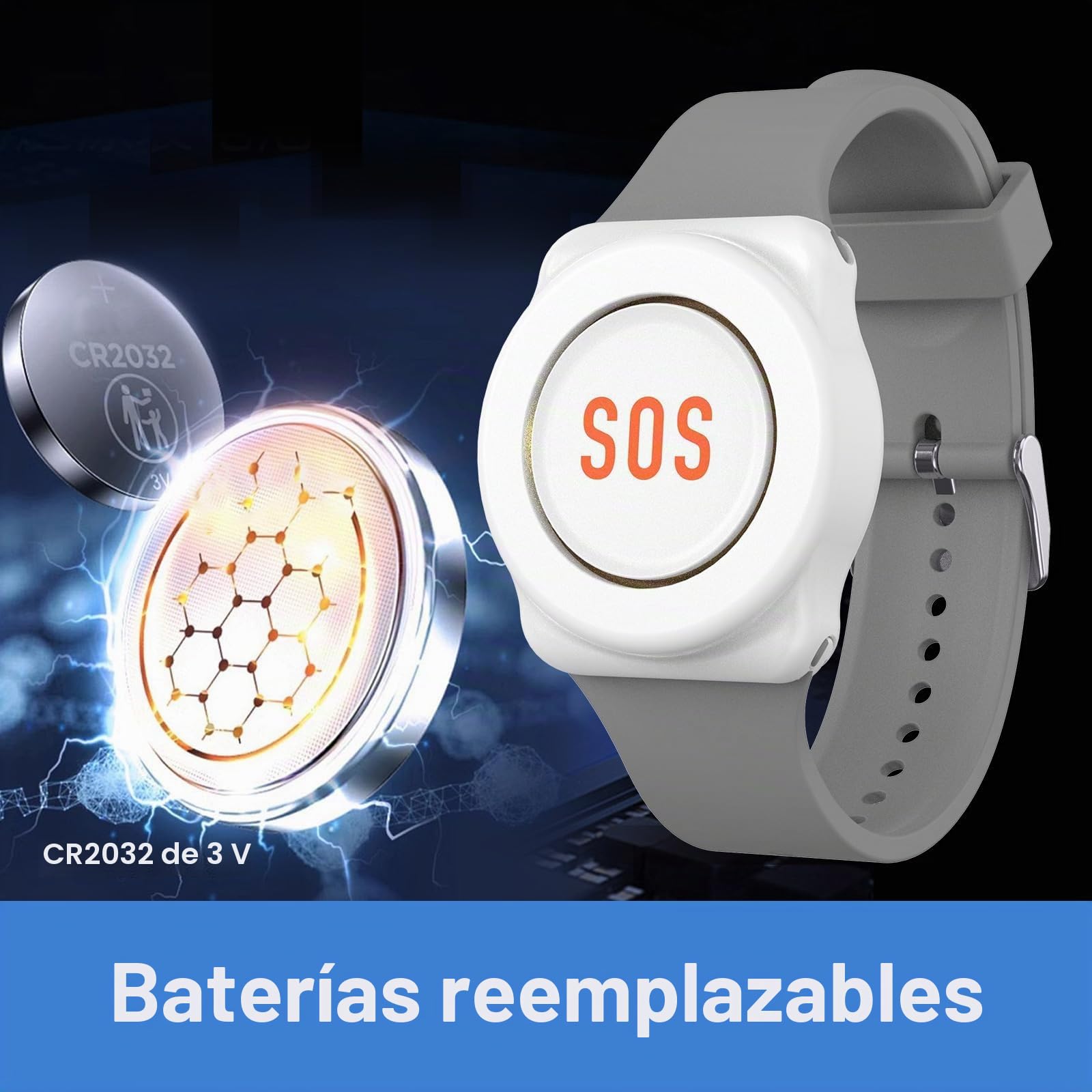 DAYTECH Botón de llamada de emergencia portátil WiFi Tuya Smart seniors, sistema de alerta para personas mayores y discapacitadas, SOS para niños
