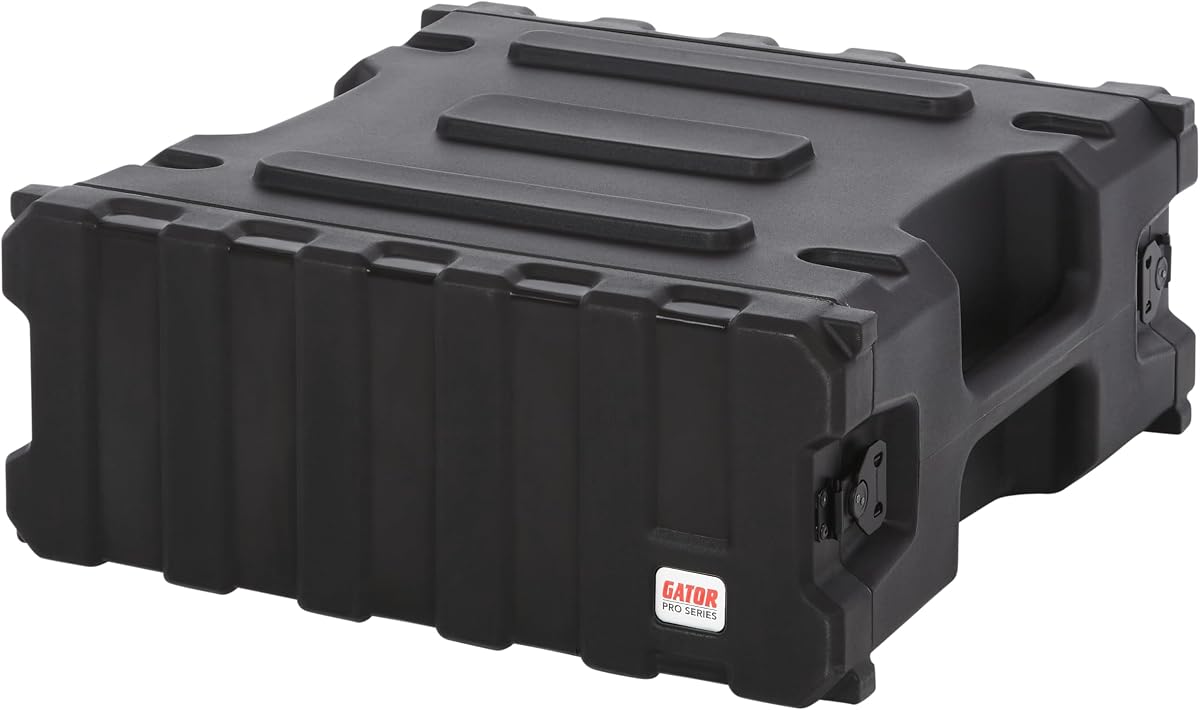 Cases Pro Series 4U Rack Case, Standard 19" Depth (G-PRO-4U-19) | Made in the USA Molded Hard Shell Front & Rear Threaded Rack Rails Side Carry Handles