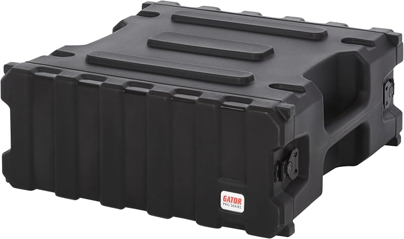 Cases Pro Series 4U Rack Case, Standard 19" Depth (G-PRO-4U-19) | Made in the USA Molded Hard Shell Front & Rear Threaded Rack Rails Side Carry Handles
