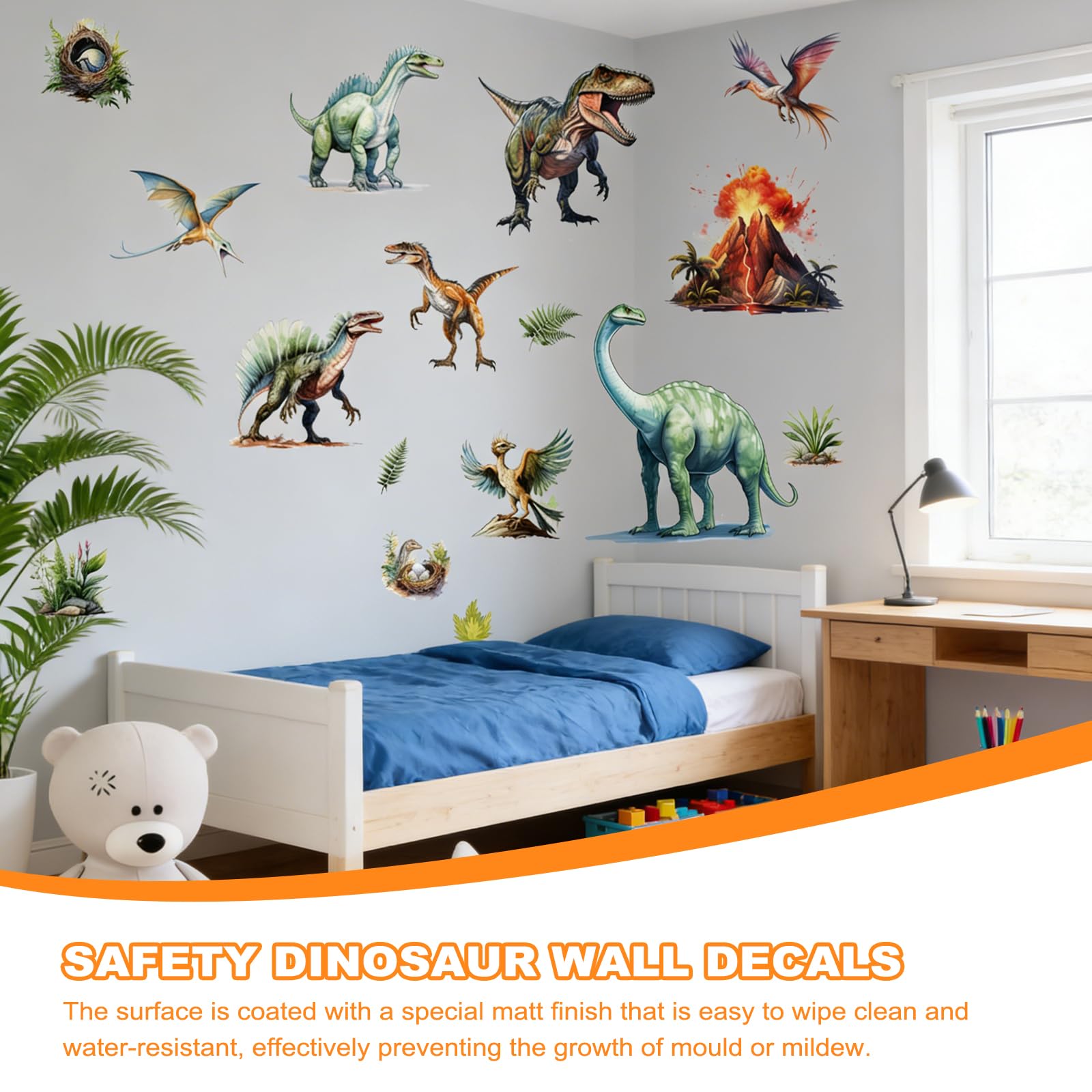Watercolor Dinosaur Wall Stickers, Dinosaur Wallpaper - Image 4