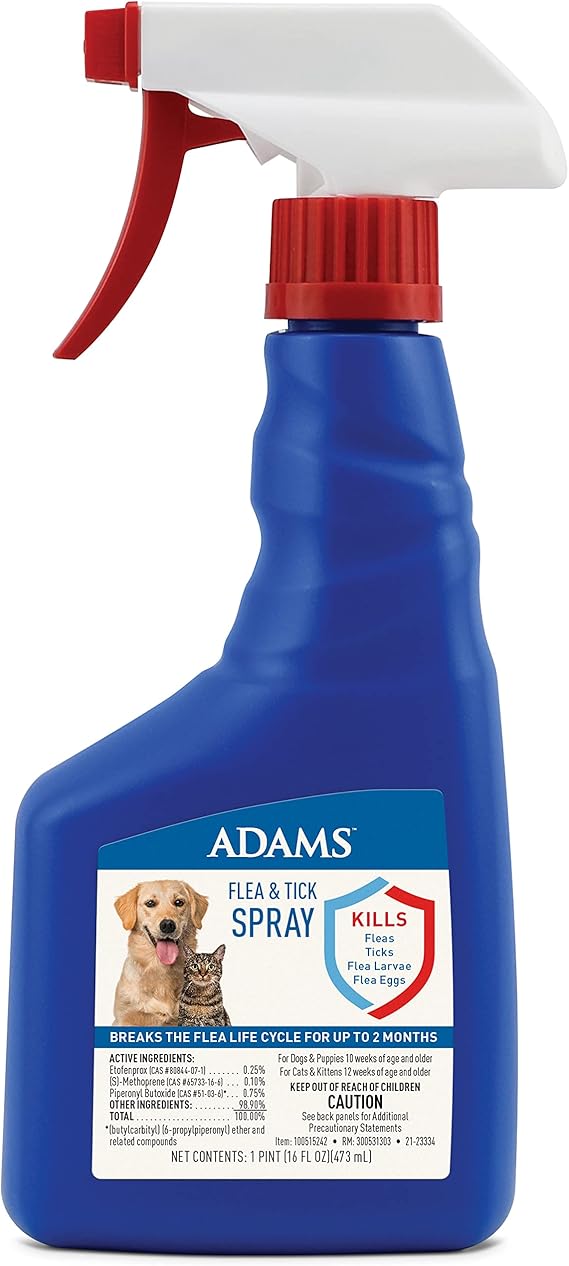 Adams Flea & Tick Spray For Dogs and Cats Kills Fleas
