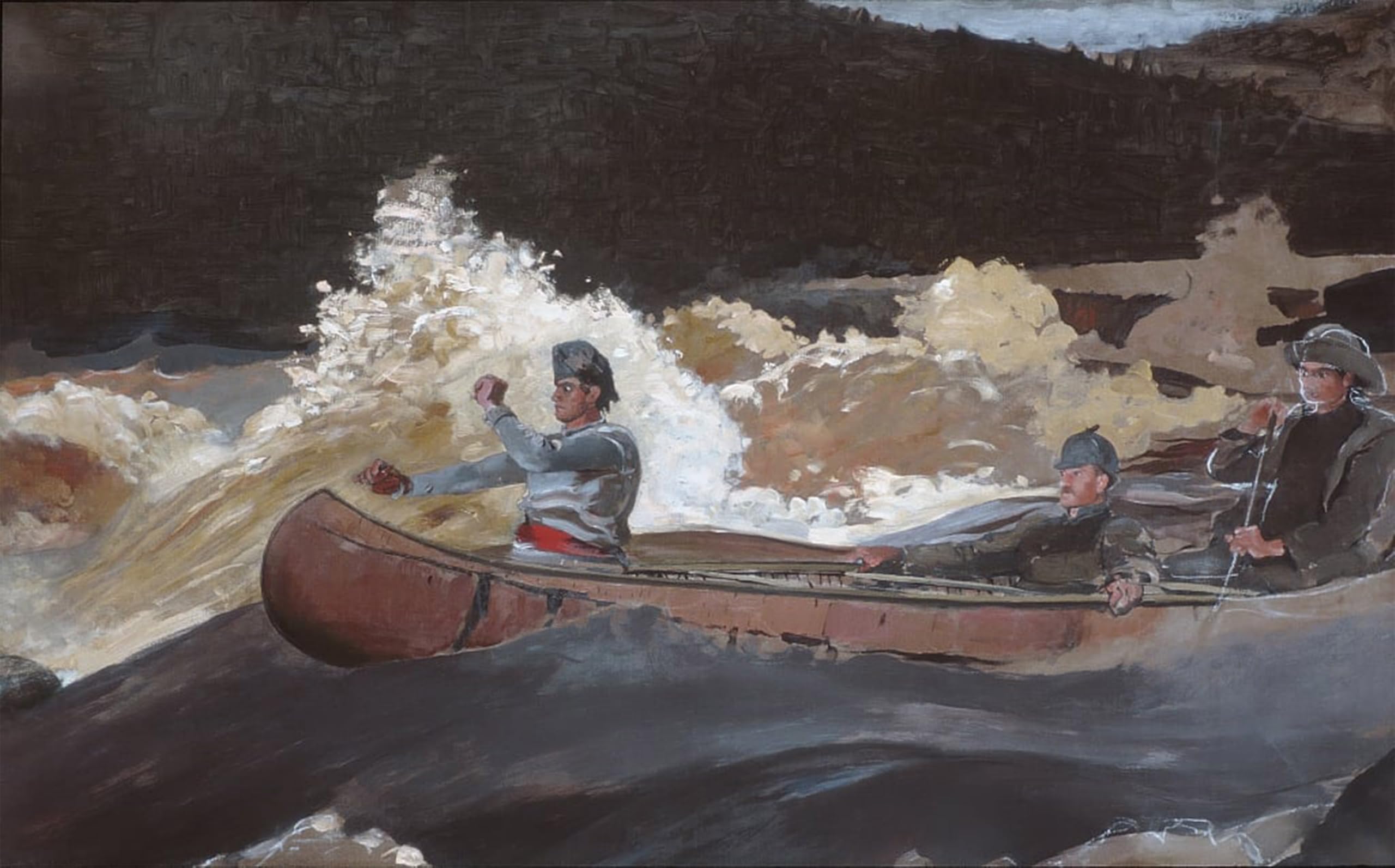 ARTXLXXBN Famous Painting Canvas Artwork Graffiti Print Shooting the Rapids Saguenay River by Winslow Homer Portrait Canvas Image for Home Decor 60x90cm