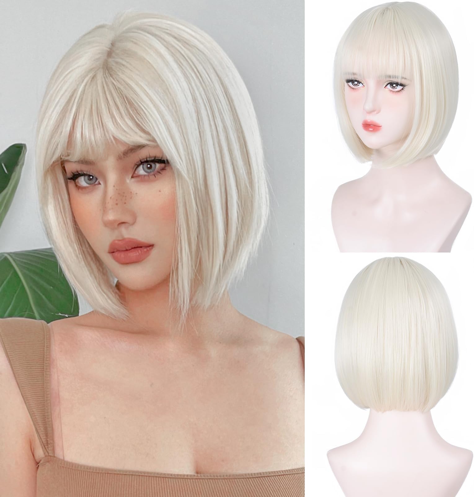 Gorgeous Platinum Blonde Bob Wig Design Nature Gorgeous Platinum Blonde Bob Wig Design Nature