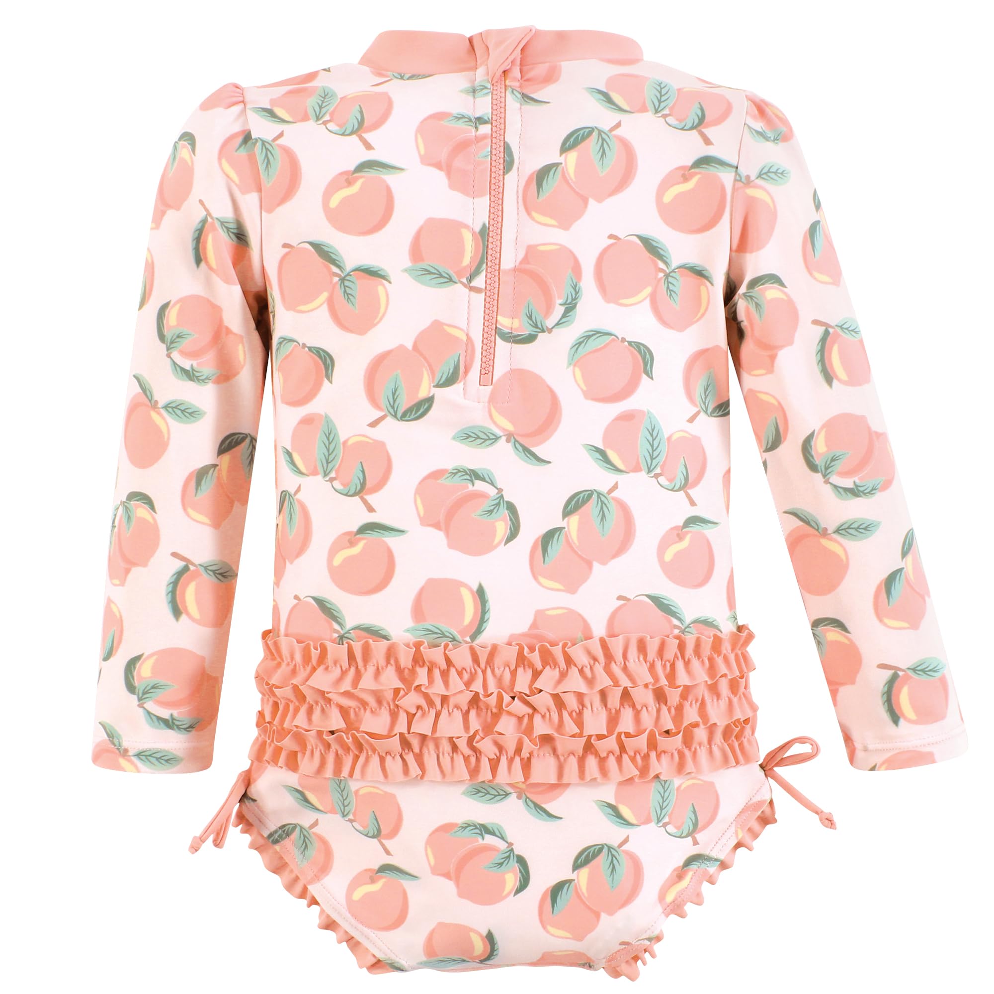 Hudson Baby Baby Girl's Rashguard Toddler Swimsuit, Pink Peach, 6-7 Years