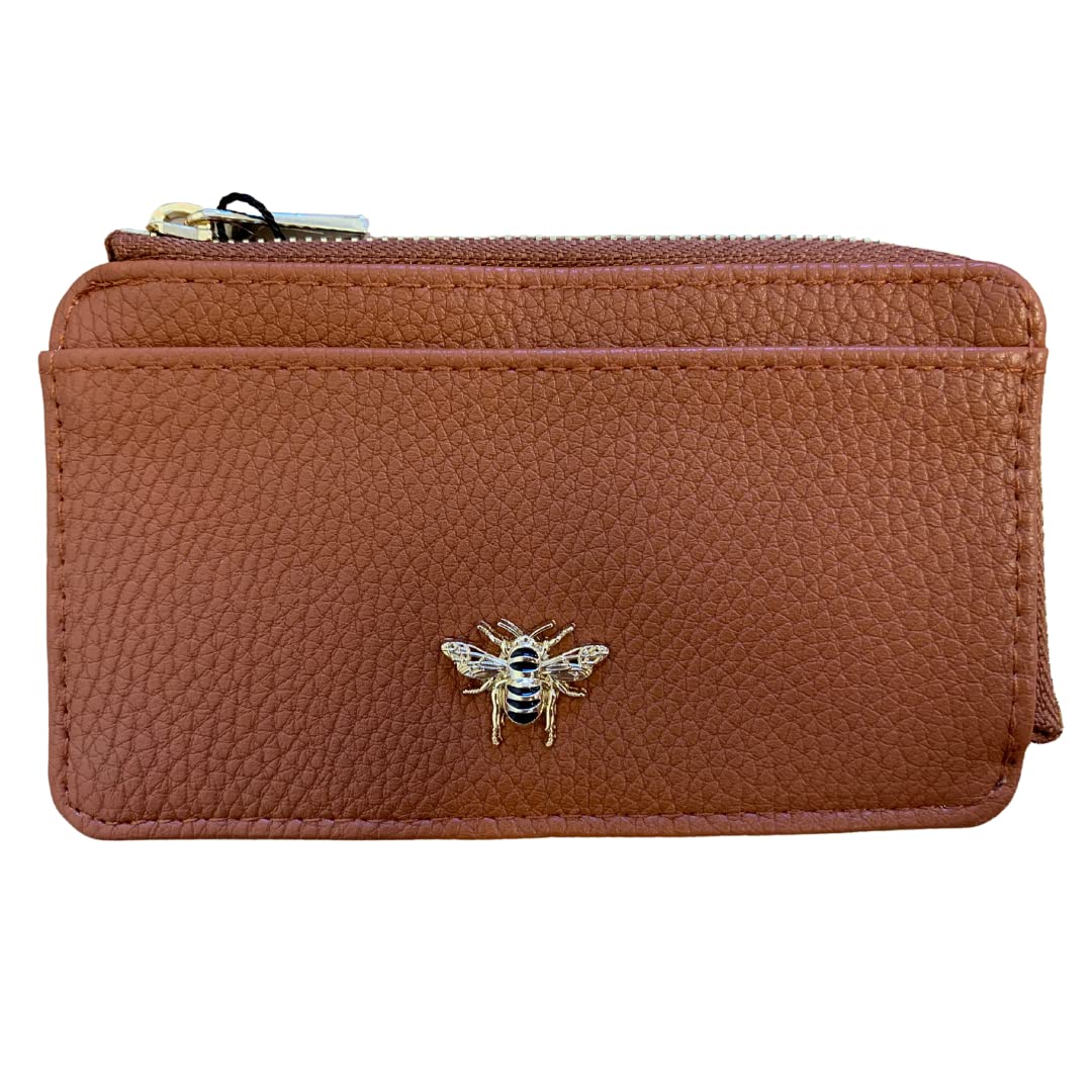 Alice WheelerBumble Bee Coin and Card Purse - Bath Collection - Vegan Leather (Tan)