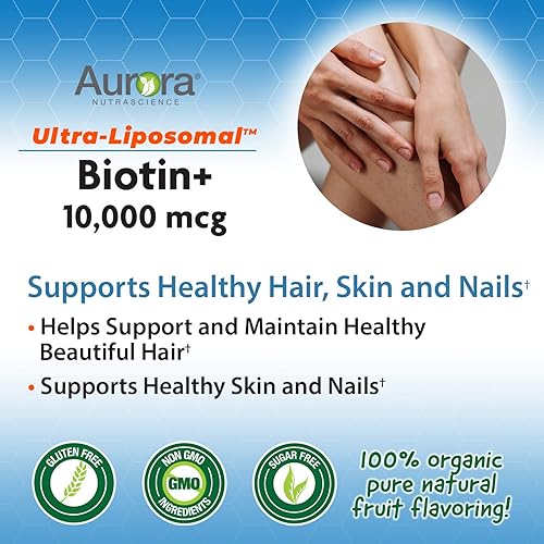 Miniatura 2 de Aurora Nutrascience - Biotina ultra liposomal, 10,000 mcg (30 dosis) 10 fl oz
