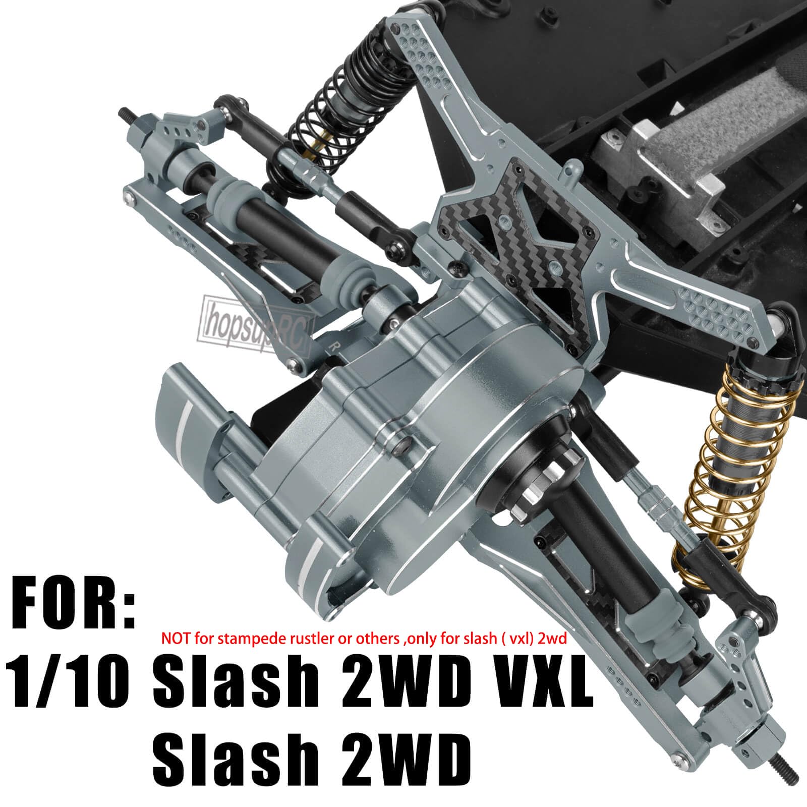 hopsupRC Shocks Absorber Damper&Drive Shaft Axles CVD Driveshafts&Suspension A Arms&Steering Block&Caster Blocks&Shock Tower&Links Toe Link&Bulkhead Upgrades Parts for 1/10 Slash 2WD (VXL).Titanium