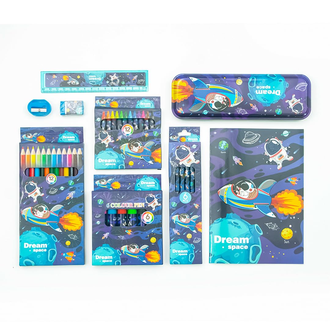 Toy Imagine Dream Space Stationery Kit 41 Pcs - Ideal Gifts for Girls with Notepad, Color Pens, Crayons, and More | Kit for School Essentials | Perfect Value Pack (B0D9YHHFK6) Amazon Price History, Amazon Price Tracker