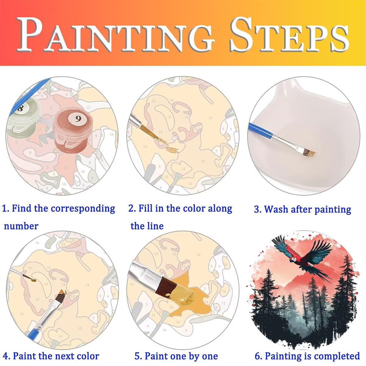 Dipingere con i Numeri Bird, Paint by Numbers Adulti Albero, Fai da te Creativi Adulti Quadri da Dipingere Numerati Kit per Decorazione Della Parete di Casa, Regalo 100x135 cm Senza Cornice R6-A