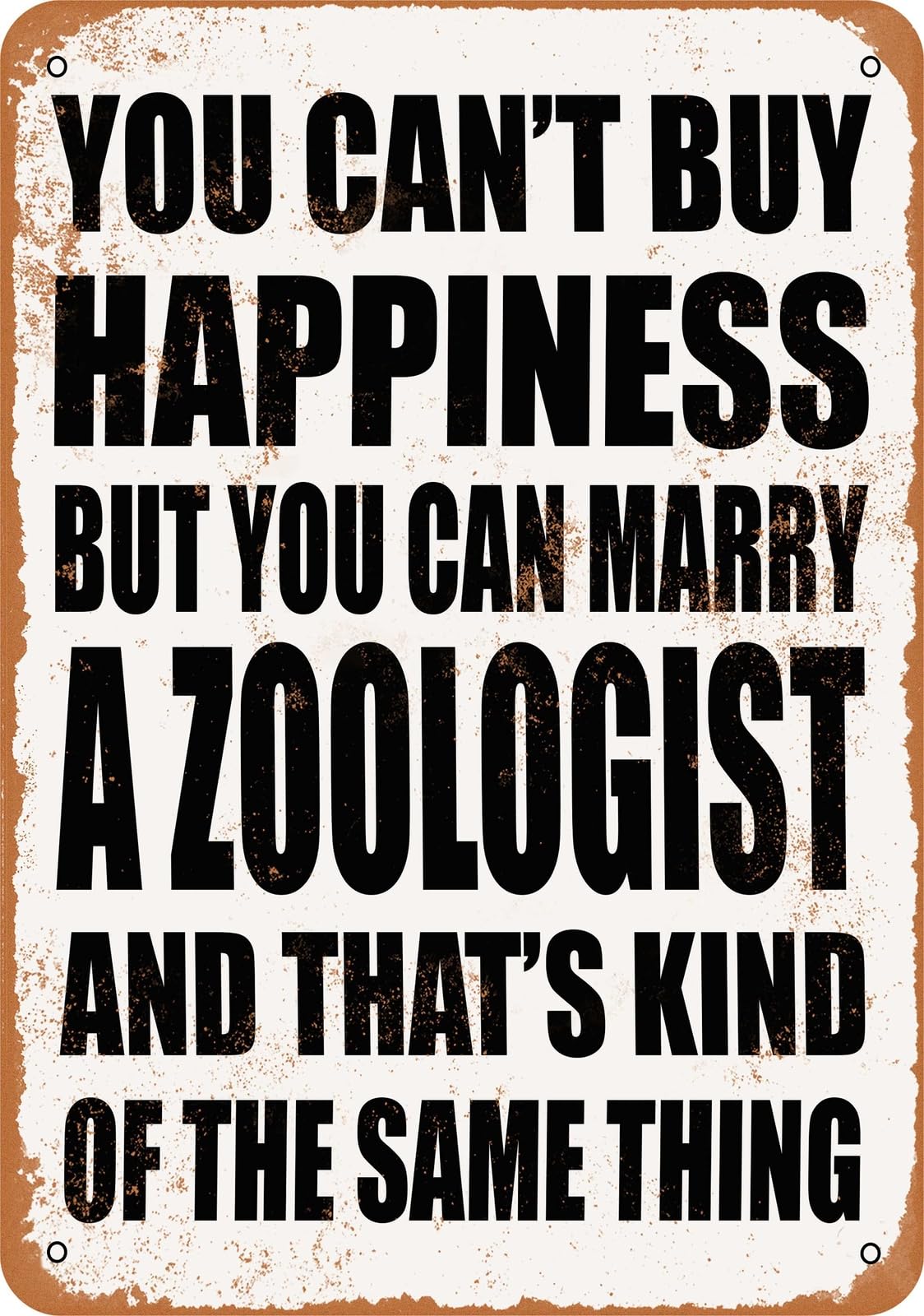 Metal Sign - Marry a ZOOLOGIST - Vintage Look home decor