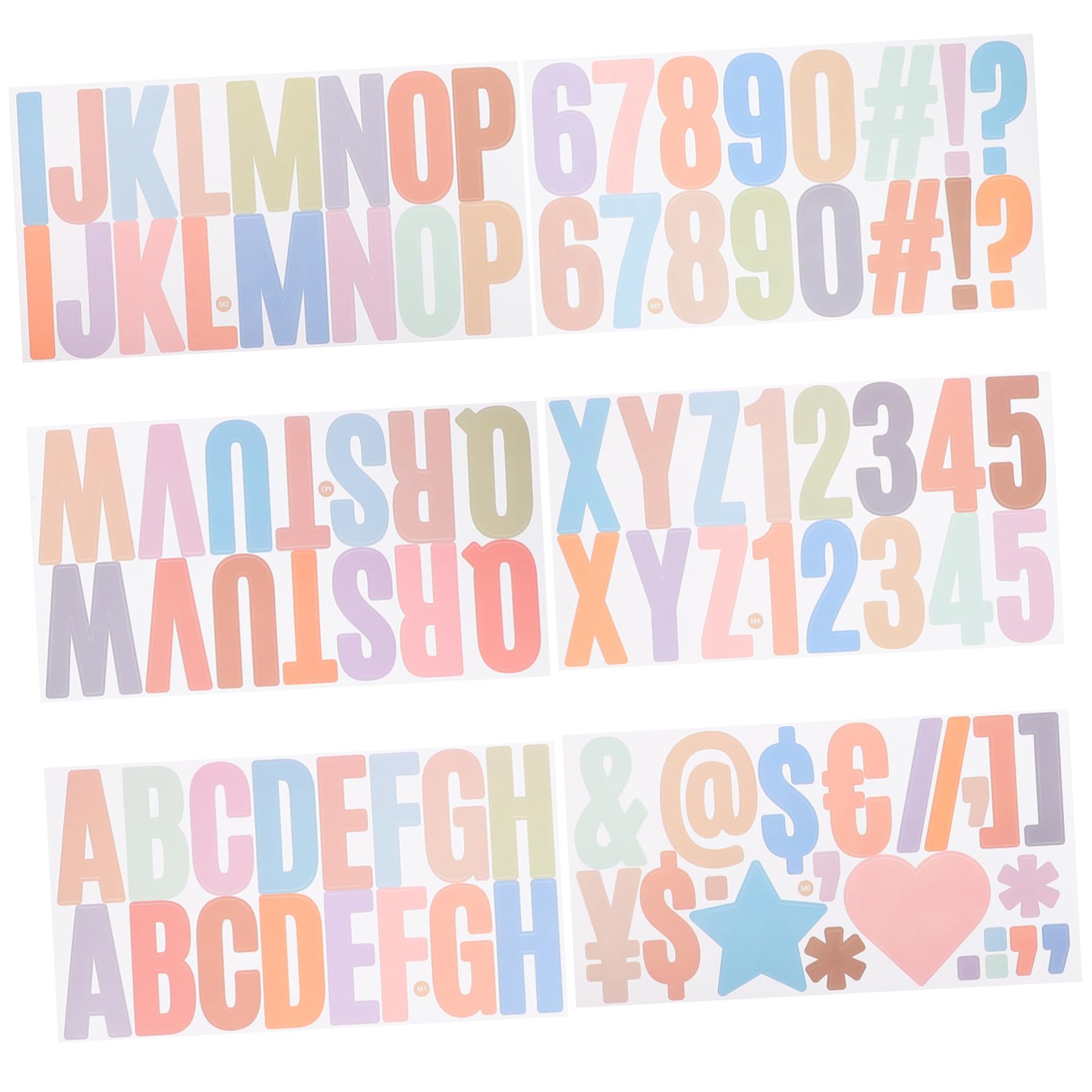 VILLFUL 6 Sheets Letter Stickers Mailbox Nail Sticker Scrapbooking Number Stickers Letter Numbers Stickers Letter Decals DIY Scrapbooking Stickers DIY Stickers Reflective Paper Periodicals