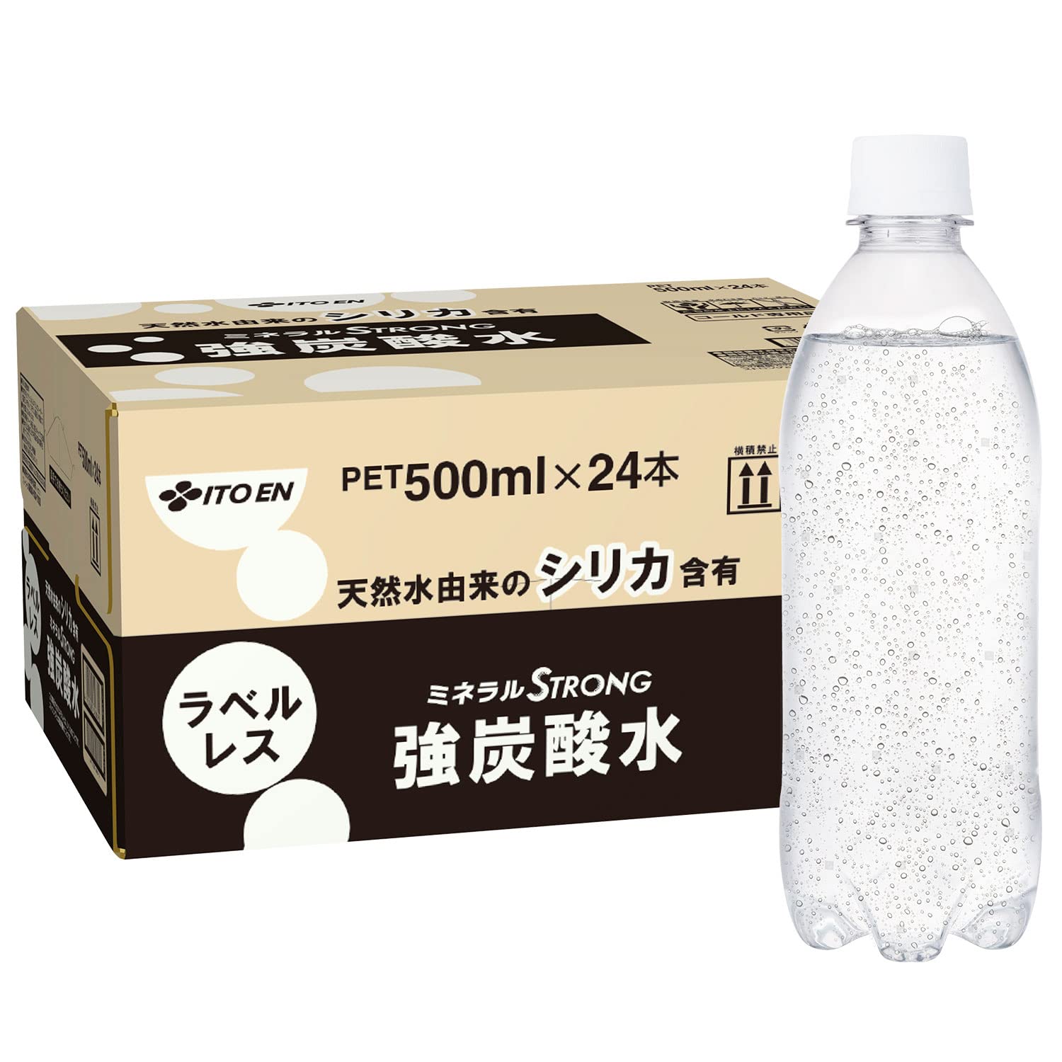 【Amazon.co.jp限定】 ミネラルストロング 伊藤園 ラベルレス 強炭酸水 500ml×24本 シリカ含有商品画像