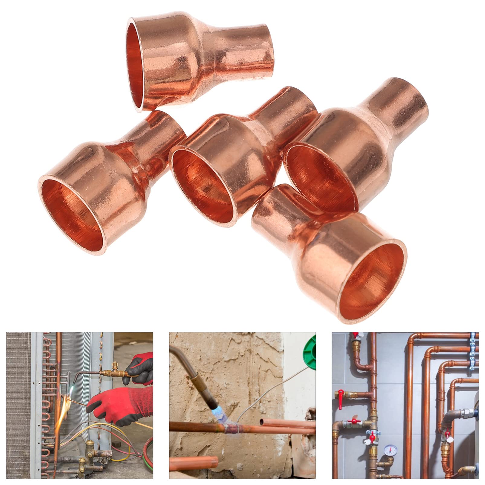 SOLUSTRE 25pezzi Raccordo Rame Riduzione Copertura Anticorrosione Facile Installazione Per Tubazioni Idrauliche Per Applicazioni Domestiche e Industriali