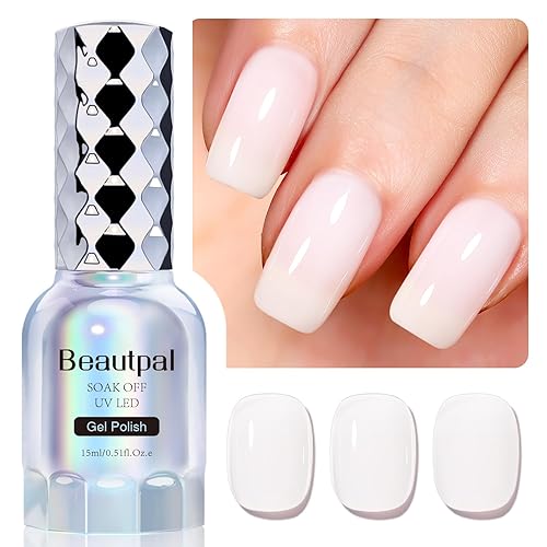 BEAUTPAL - Esmalte de uñas de gel para uñas, 1 unidad de 0.5 onzas líquidas, color rojo burdeos, esmalte de uñas en gel que se absorbe con luz UV