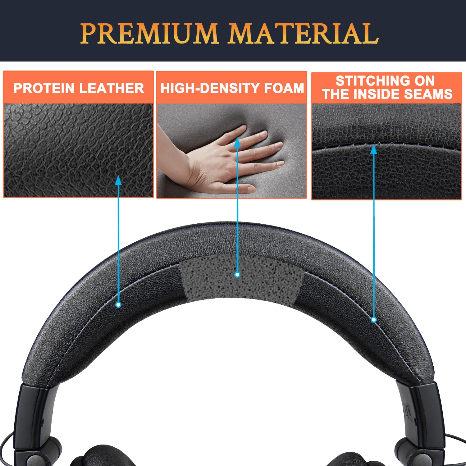 SOULWIT Bandeau Couverture pour Shure SRH440 (Ancienne Version) Professionnel Studio Casque, Pièce de Rechange pour Headband