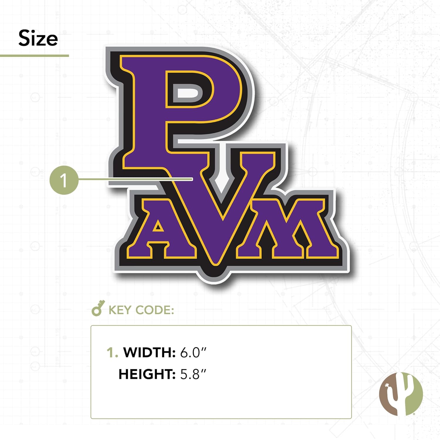 Desert Cactus Prairie View A&M University Sticker PVAMU Panthers Vinyl Decal Laptop Water Bottle Car Scrapbook (IND 00006a) - Image 3