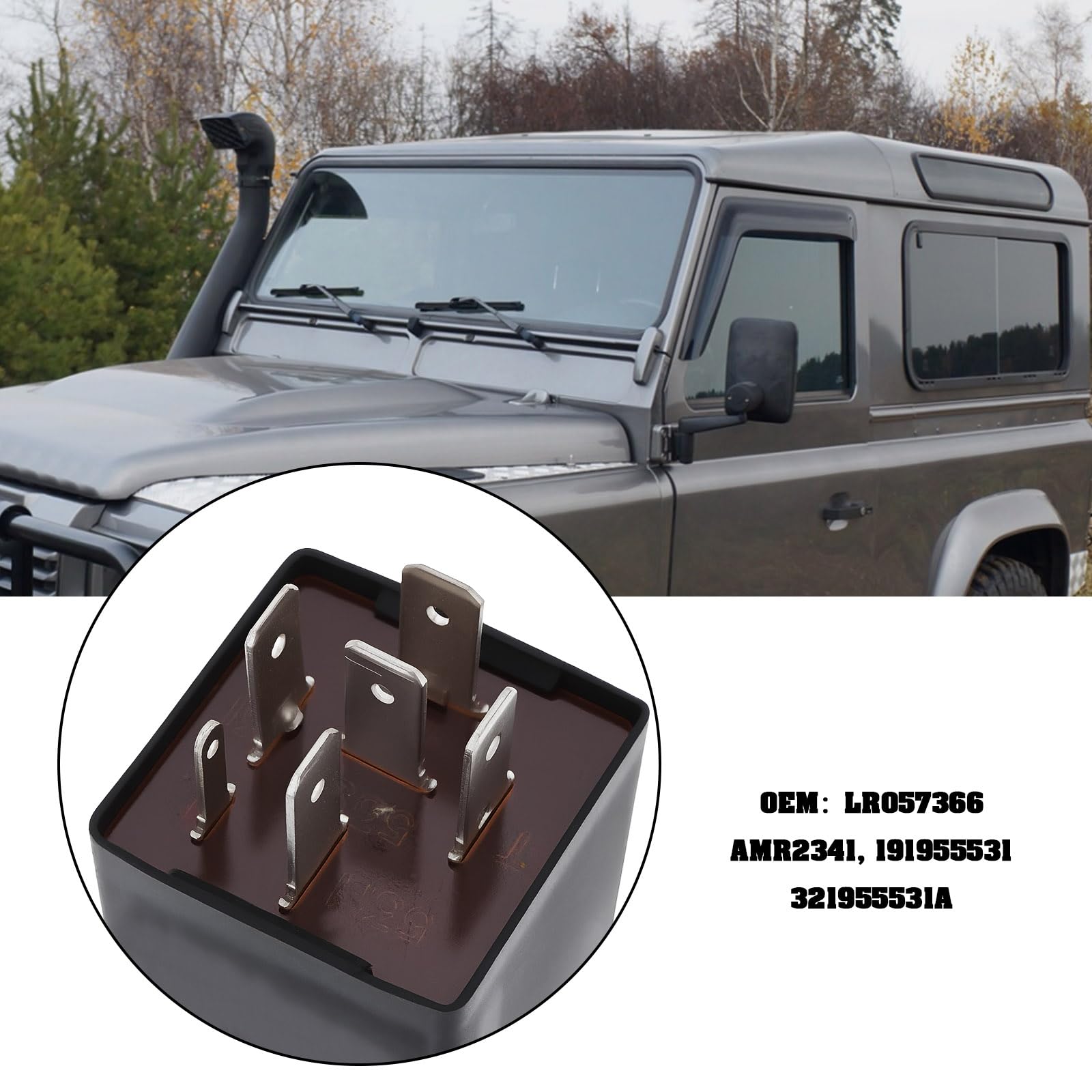 The Lord of the Tools Relé de Limpiaparabrisas Intermitente de 6 Pines Y 12 V AMR2341 321955531A Compatible con Land Rover Defender