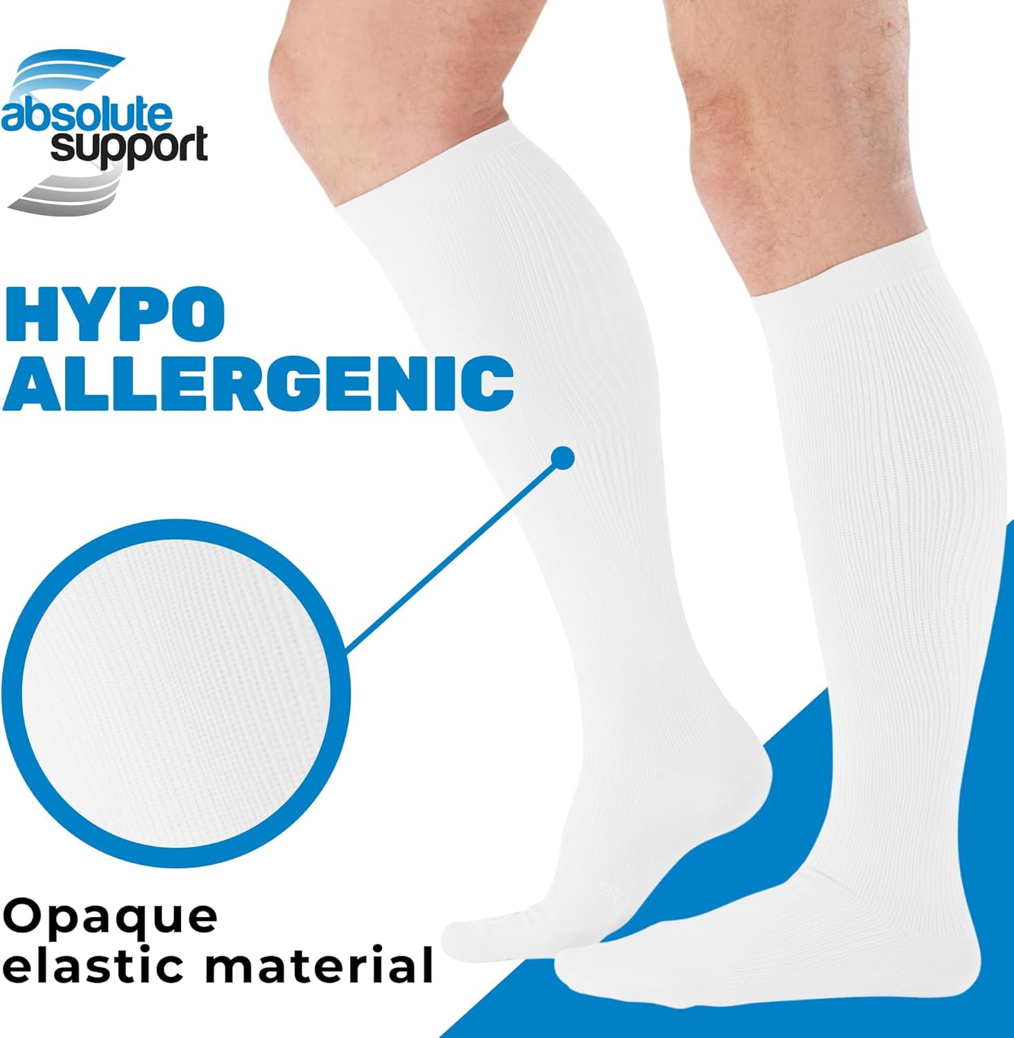 ABSOLUTE SUPPORT Made in USA Compression Socks for Men 20-30mmHg - Varicose Veins - A104 - Image 2