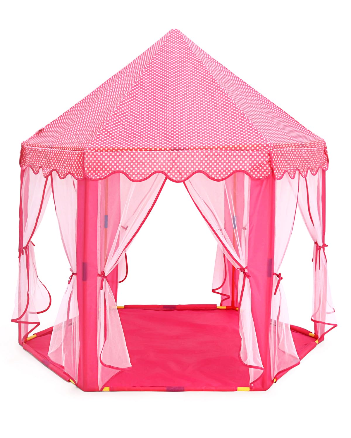 Play Nation Premium Royal Castle Tent Playhouse for Kids, Indoor & Outdoor Jumbo Castle Play Theme Tent with Mosquito Net Design, Tent House for 2+ Years Boys & Girls, Birthday Gift,BIS Certified,Pink-image-10