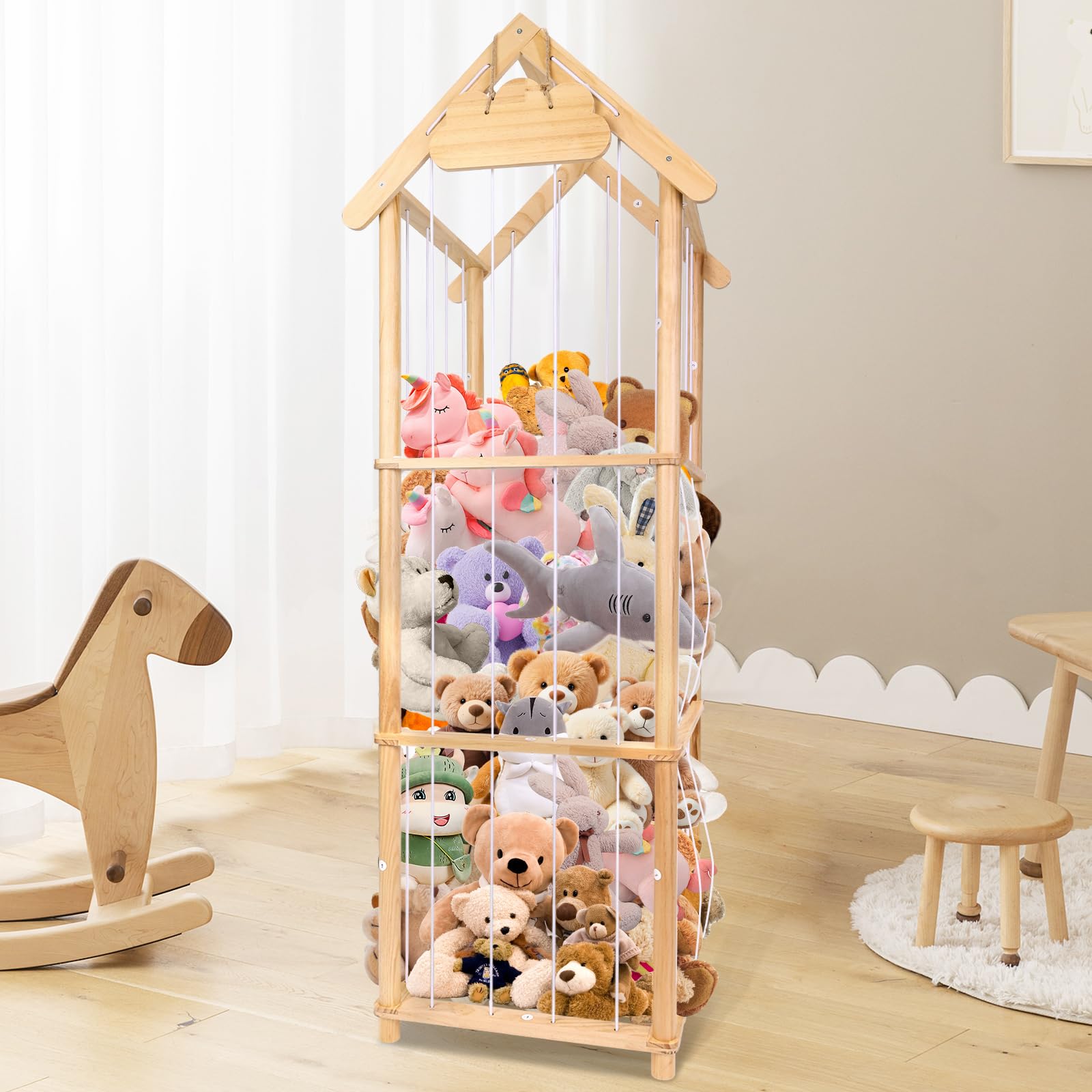 Contenitore per animali di peluche con ruote 360° 150x40x40 cm