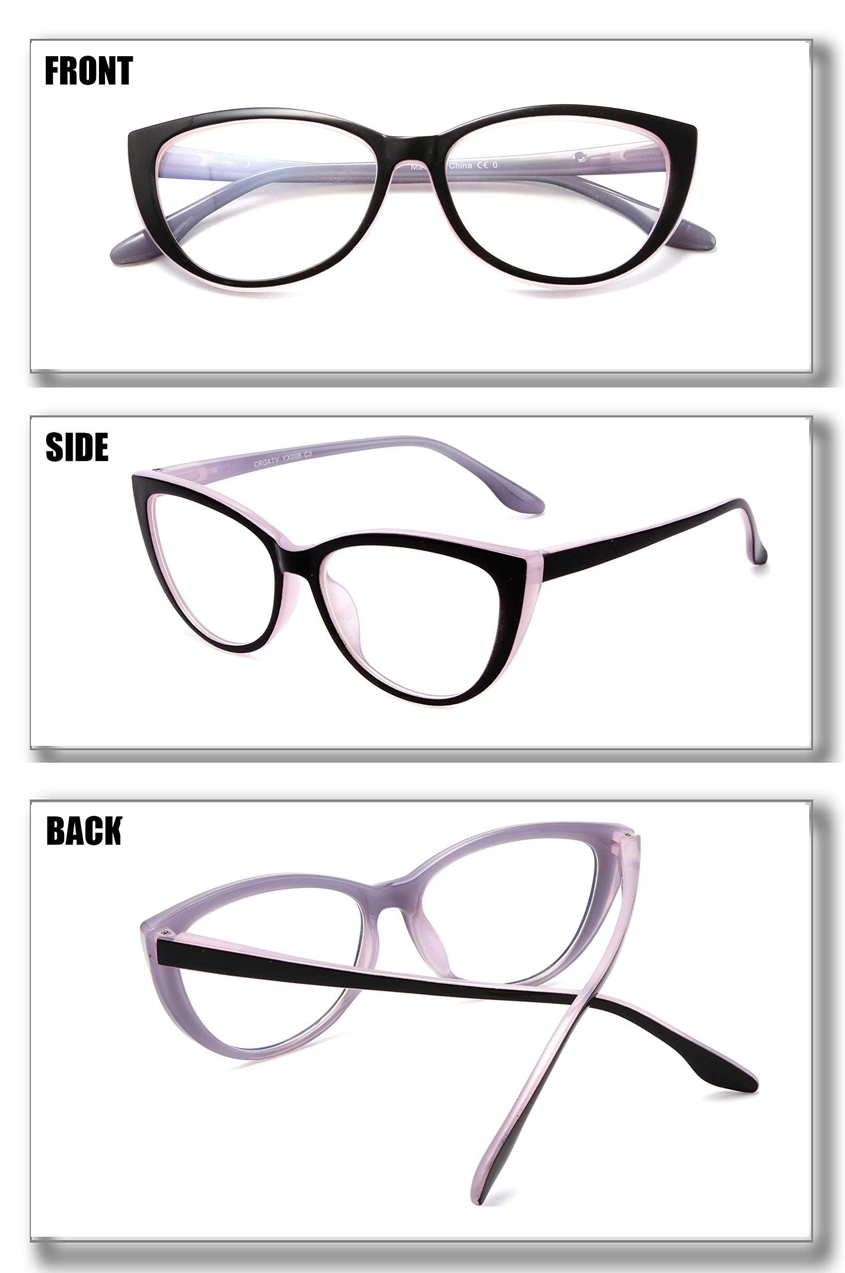 3 Stück Blaulichtblockierende Lesebrille, elegante Computerlesegeräte gegen Augenermüdung und Blendung für Frauen