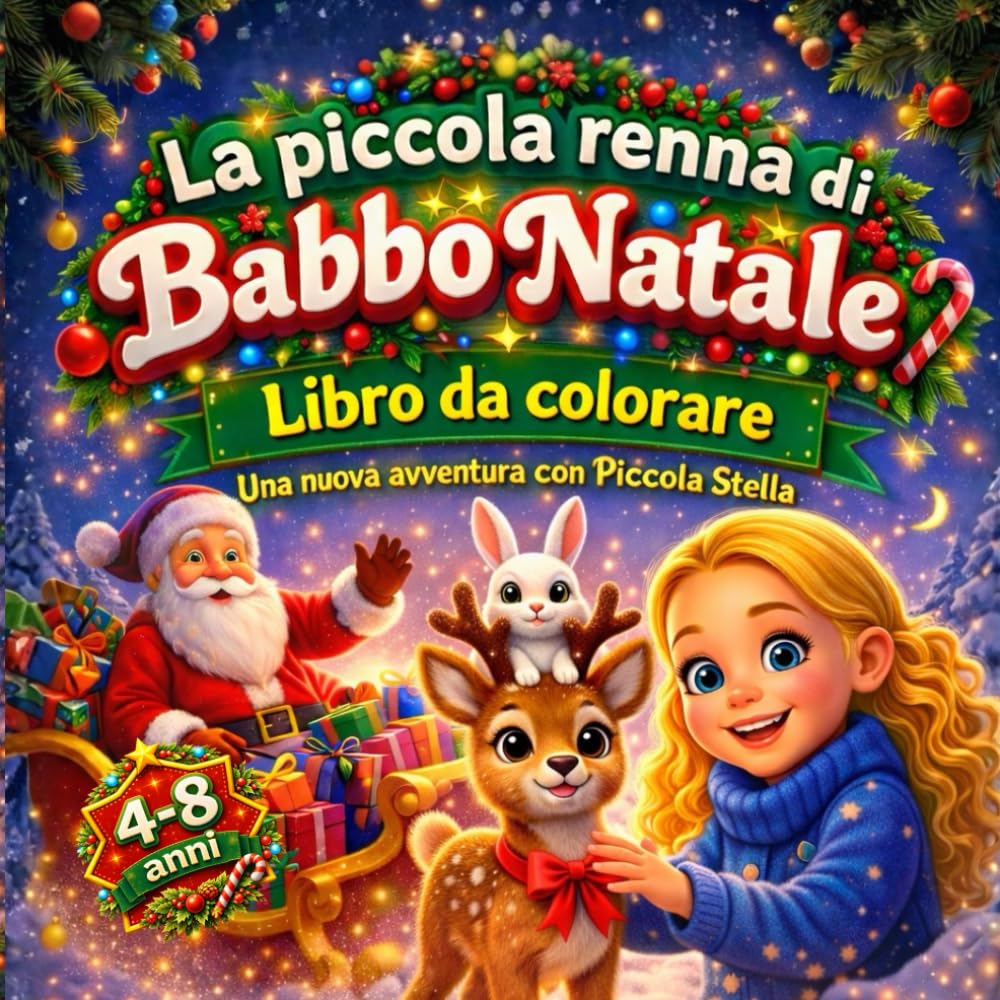 La piccola renna di Babbo Natale libro da colorare: Una nuova avventura con Piccola Stella (Le Avventure di Piccola Stella (di Goro Gorilla))