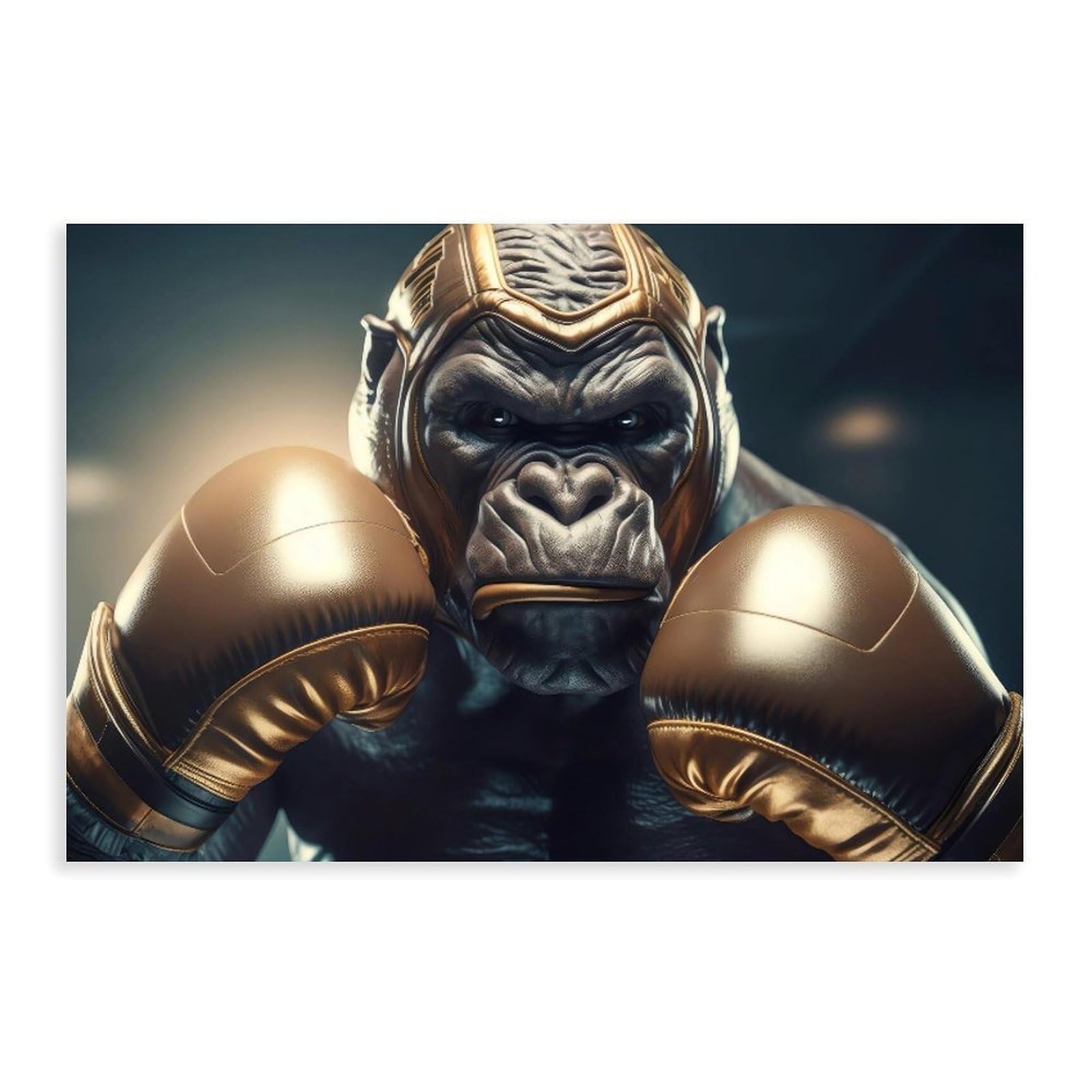 Qnvjqkdsi Unframe Powerful Muscular Gorilla Poster Canvas Poster Bedroom Decor Landscape Office Room Decor Gift 24" L X 36" W