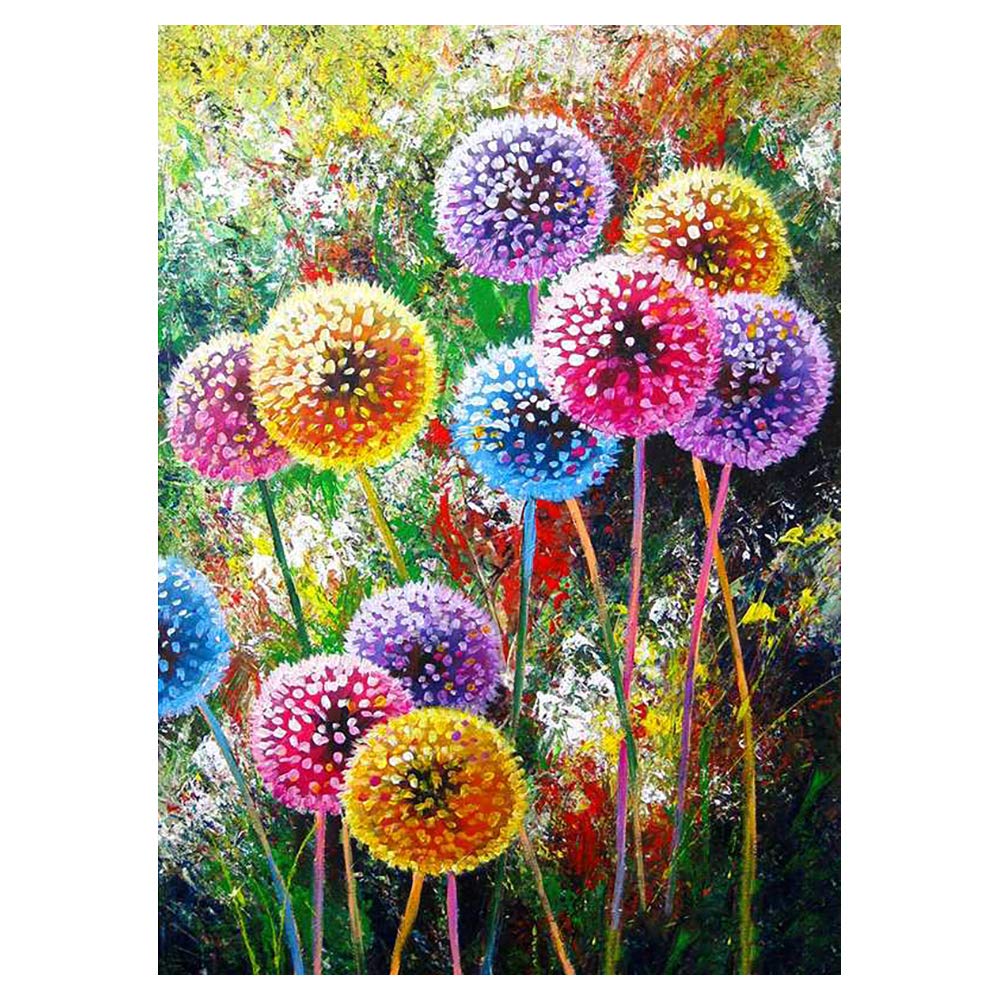Better Selection DIY 5D Diamond Art by Number Kit, Colorful Dandelion Full Diamond Rhinestone Embroidery Cross Stitch Arts Craft for Canvas Wall Decor 11.81x15.75