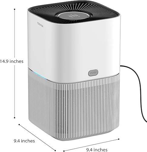 Miniatura 9 de TOSHIBA Purificadores de aire para el hogar de hasta 215 pies   Filtro HEPA H13  Sensor de calidad del aire  Temporizador de 6 horasPara polvo, pelo