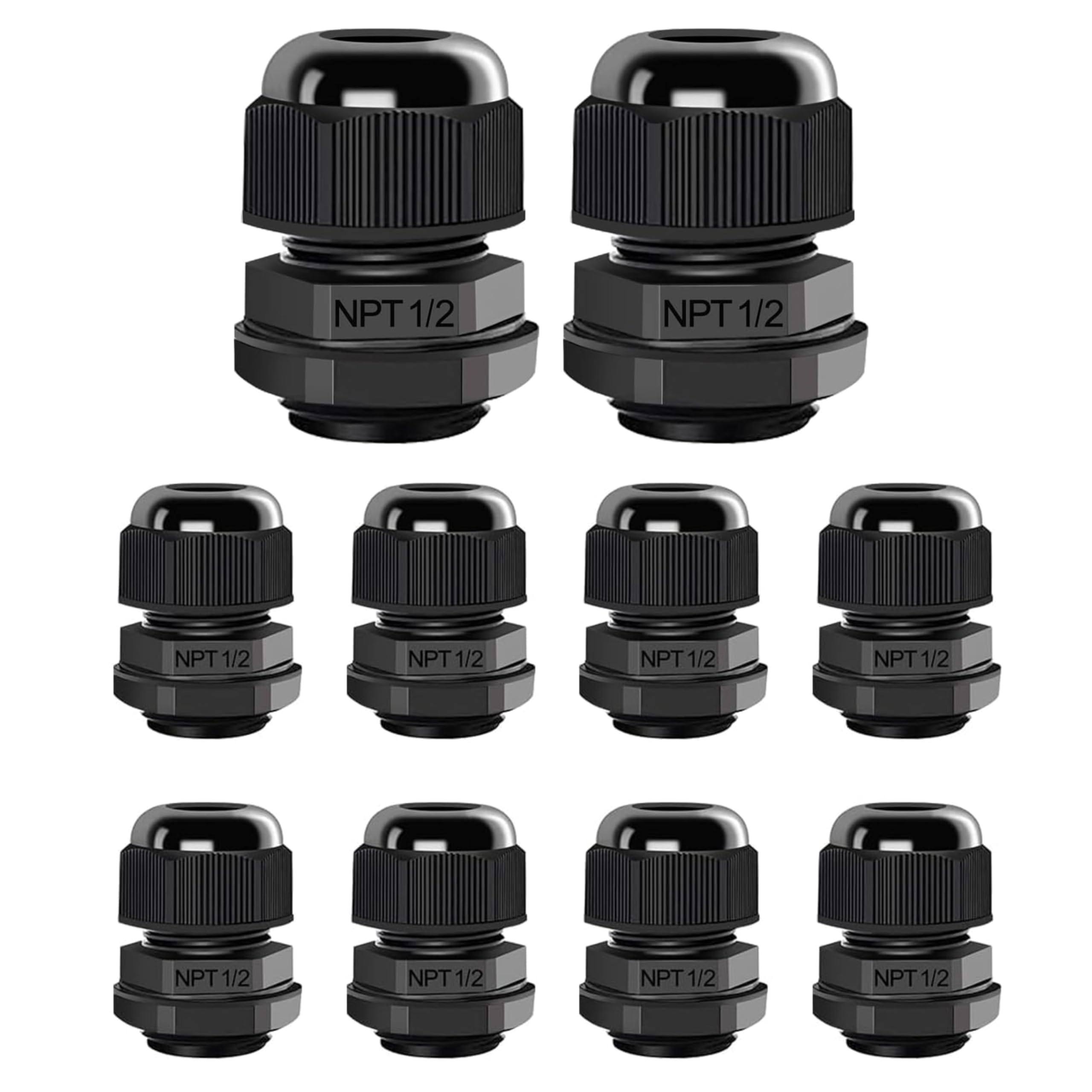 Waterproof Cable Glands - 10 Pack PG11 -13