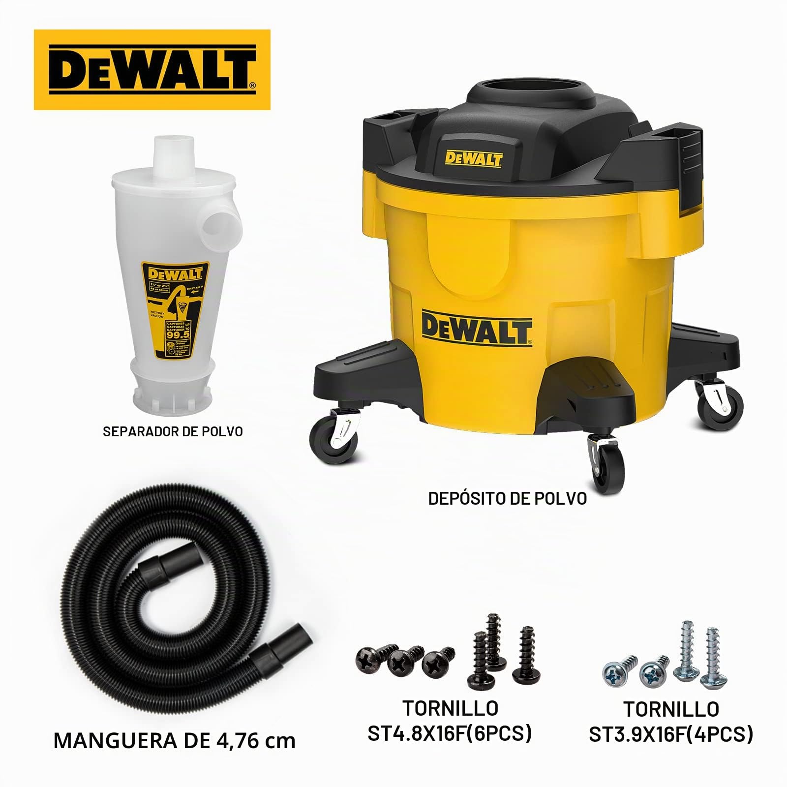 Dewalt DXVCS002 Separador de Polvo, Metal, Amarillo