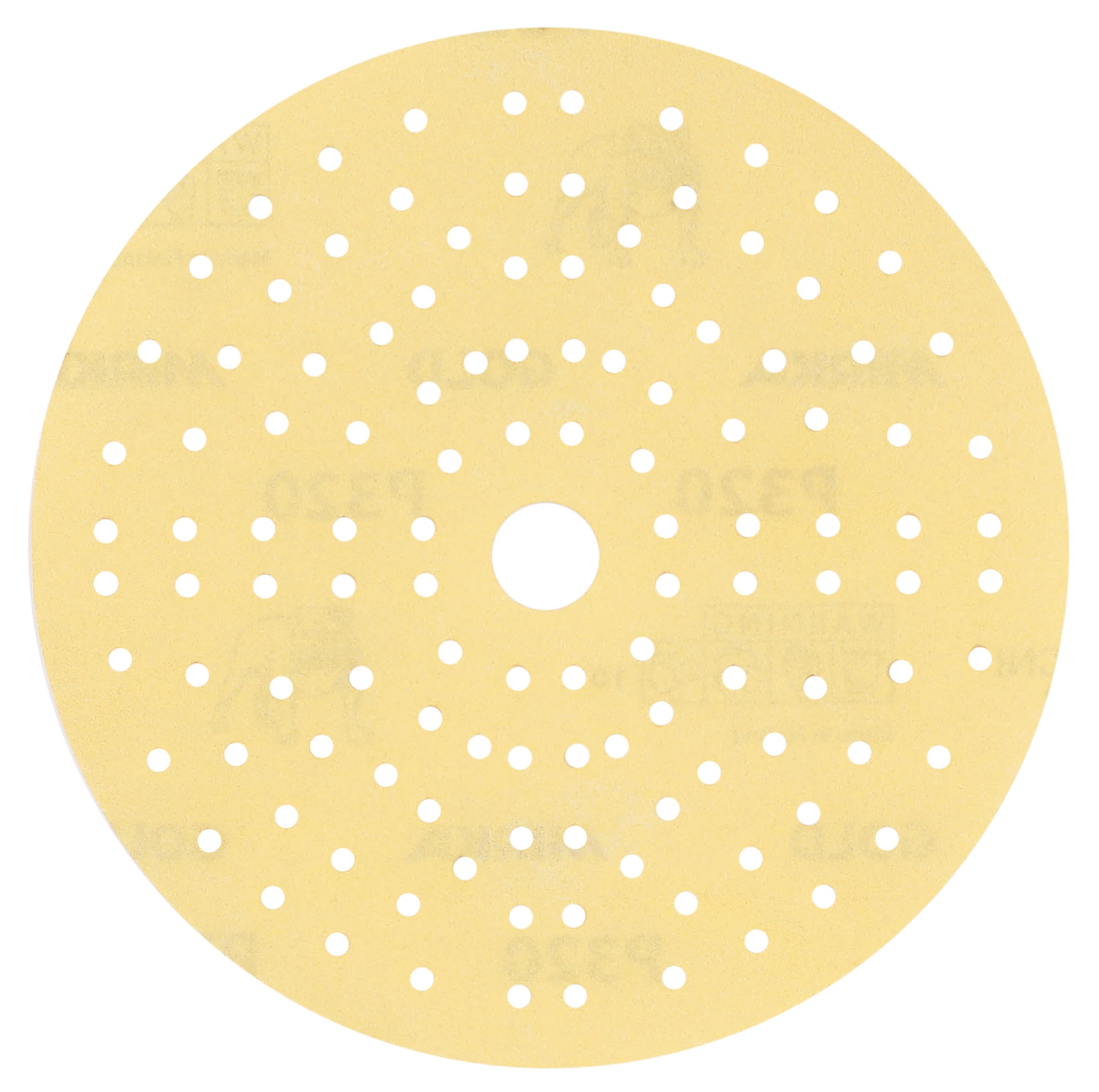 Mirka Gold Papel de lija universal Ø 150mm cierre adhesivo 121-agujero/grano P240, 100 piezas/Para lijar yeso, masilla, aglomerado, madera, laca