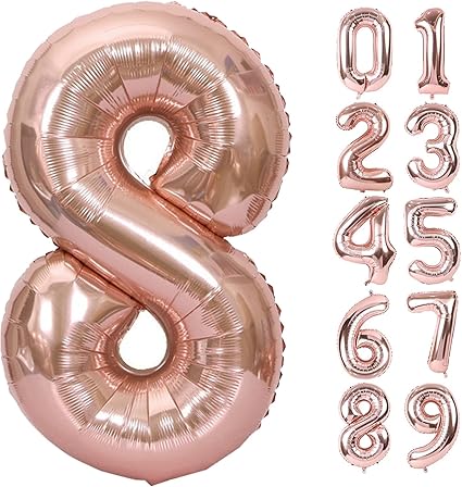 Amazon 40インチ誕生日バルーン 数字 数字 バルーン8 約90cm ローズゴールド アルミ船 ハッピーバースデー ウェディング 記念日 8 ローズゴールド 風船 バルーン おもちゃ
