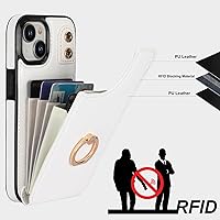 Vista 5 de Folosu Funda compatible con iPhone 15 con soporte para tarjetas, rotación de 360°, soporte de anillo de dedo con función atril, bloqueo RFID