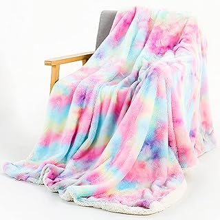 YCSD Coperta di Peluche Arcobaleno Super Morbido Caldo Soffice Custodia Comodo con Coperta Biancheria da Letto Biancheria da Letto Coperta 130x160 Cm / 160x200cm(Size:160x200cm,Color:Light Rainbow)