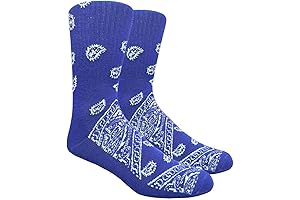 Mad Toro Paisley Bandana Crew Socks: Vibrant Bandana Prints for Your Feet
