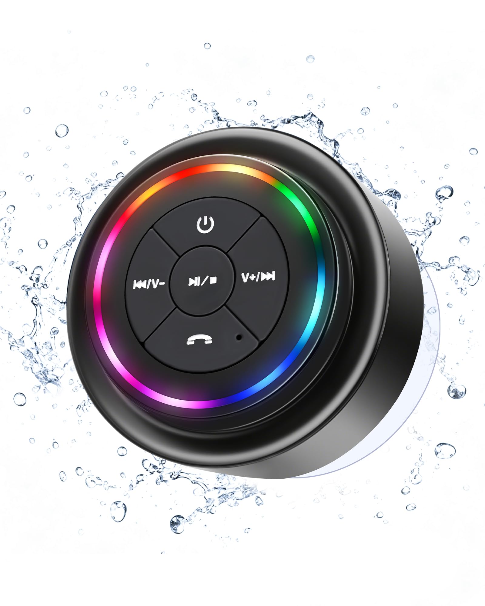 PEDVSTY Waterproof Bluetooth Speaker, Shower Speaker, IP67 Waterproof, LED Light, Floating, Suction Cup, Portable Speakers for Travel, Pool, Beach, Kayak, Great Gifts-image-39