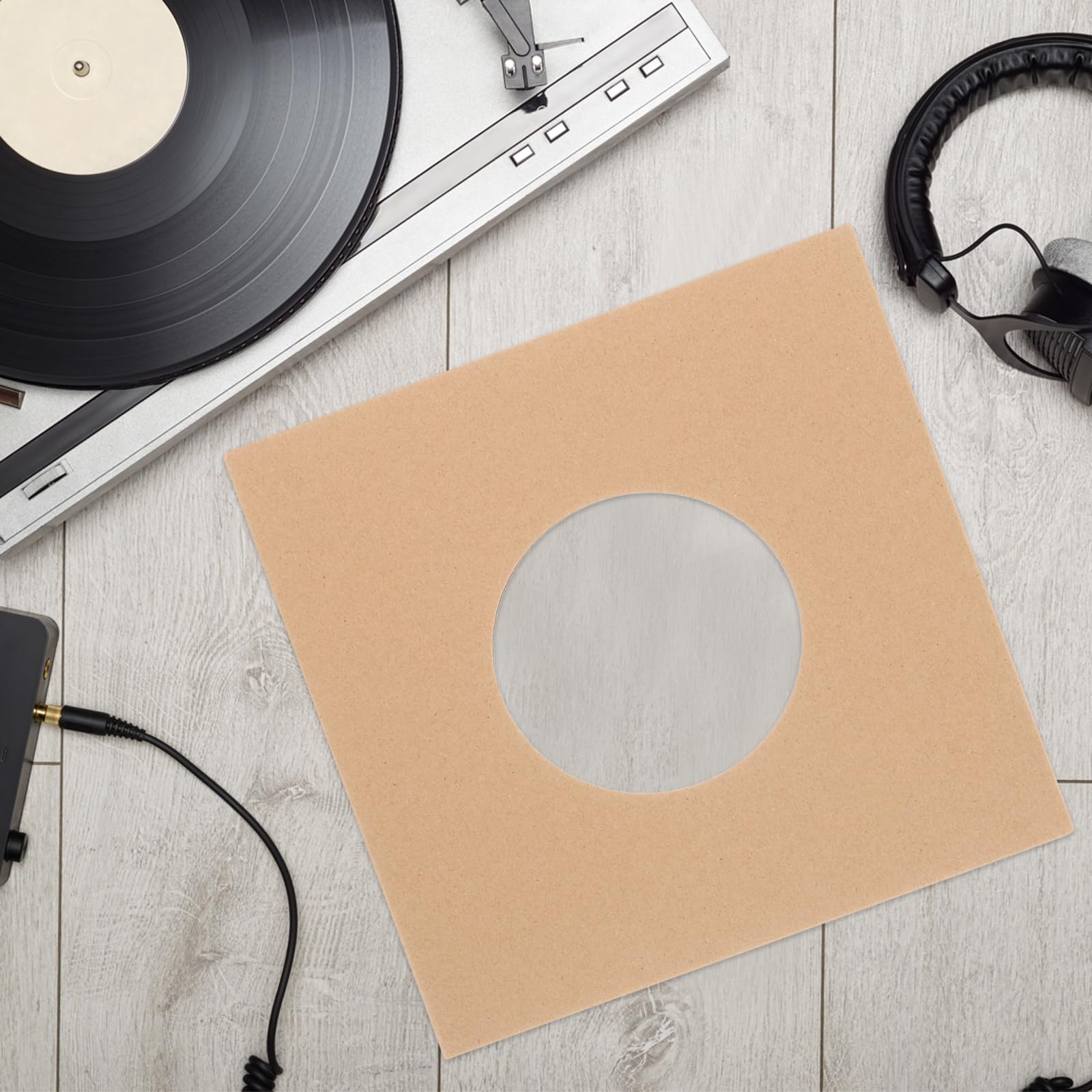 QUARKZMAN 10 Pz 12" Buste per Vinili, Buste Esterne in Carta Kraft con Foro Copri Album per LP Vinili per Conservazione Collezioni di Vinili, Khaki