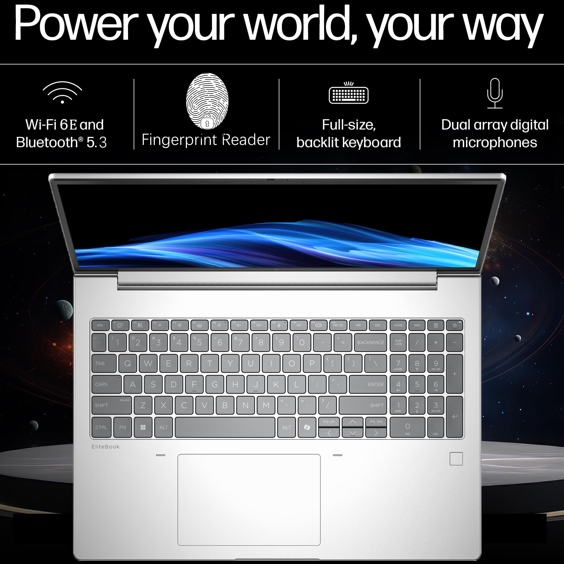 HP EliteBook 6 G1i 16" FHD+ Copilot AI Business Laptop Computer, Intel 12-Core Ultra 7 255U, 32GB DDR5 RAM, 1TB PCIe SSD, WiFi 6E, BT 5.3, 5MP Webcam, Backlit KB, Fingerprint Reader, Windows 11 Pro