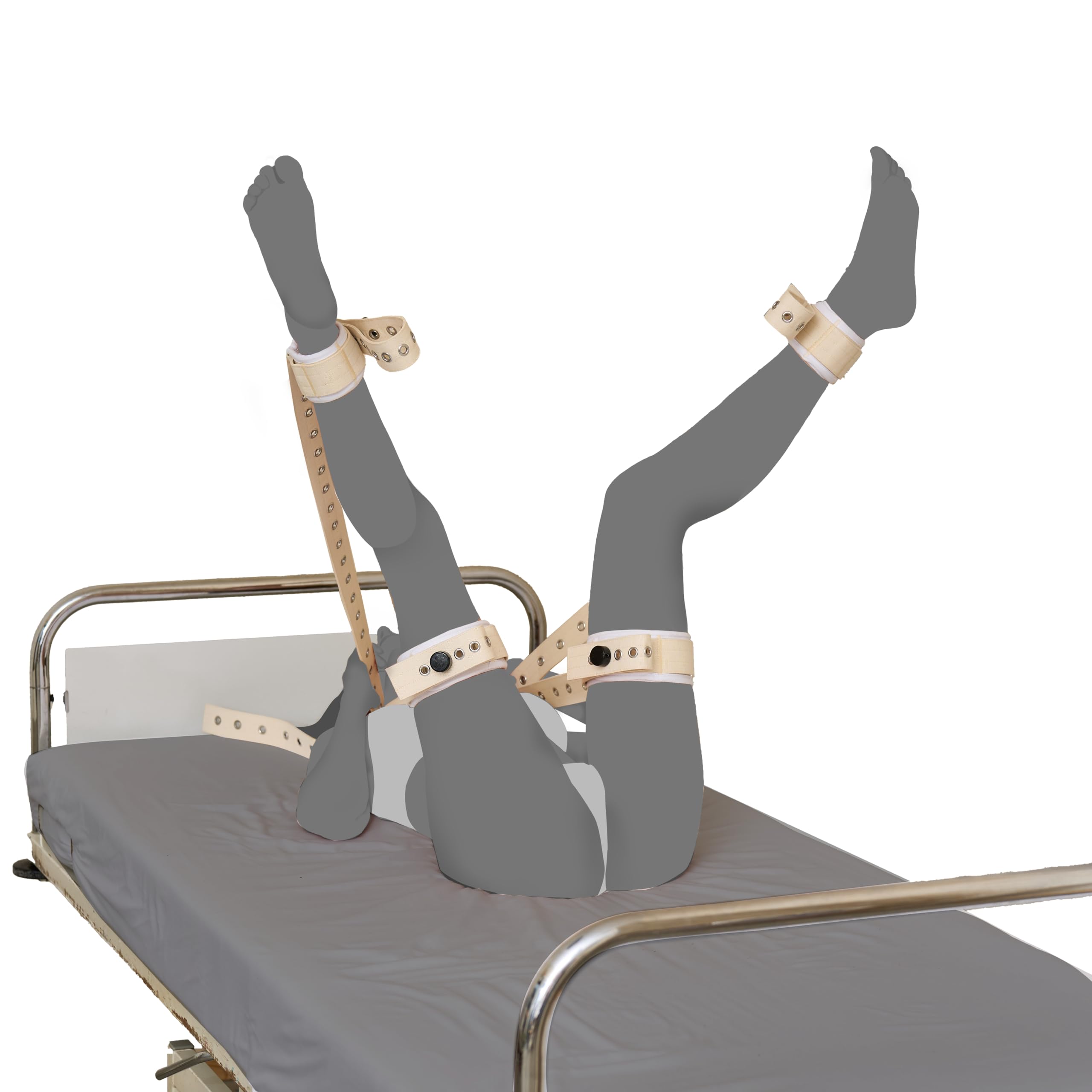 Liebesschaukel Beinspreiz-Set BDSM Bondage-Set Fessel-Set I Fesseln hogtied Fixierung sehr stabil - Premium Sexspielzeug I weiß I handgefertigt aus Baumwolle