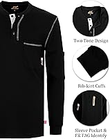 Vista 41 de KONRECO Camisas FR para hombres de manga larga Henley 7oz 100% algodón FRC camisa de soldadura de ropa
