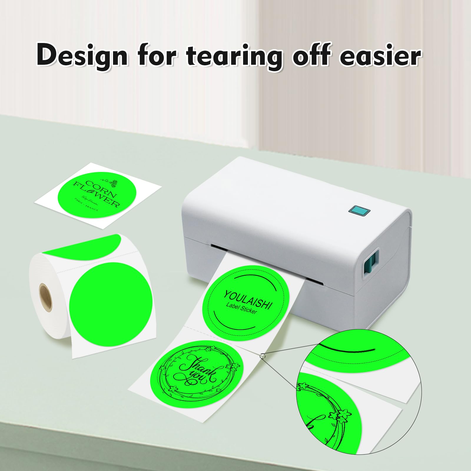 3X3 Inch Color Coding Dot Labels 500 Pcs Round Adhesive Stickers - White - View #2