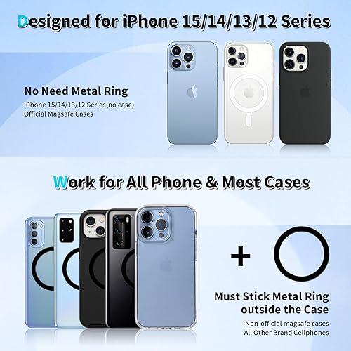 Miniatura 6 de APPS2Car Soporte magnético para automóvil, soporte magnético para teléfono, para salpicadero, parabrisas, iPhone compatible con iPhone 15, 14, 13,