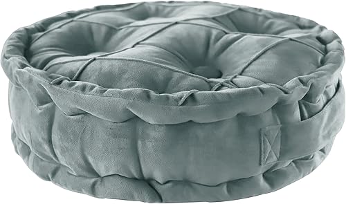 WOWMAX Cojín de suelo, cojín grueso de meditación, almohada de suelo redonda, almohadas de suelo para adultos, almohadas de asiento de suelo de