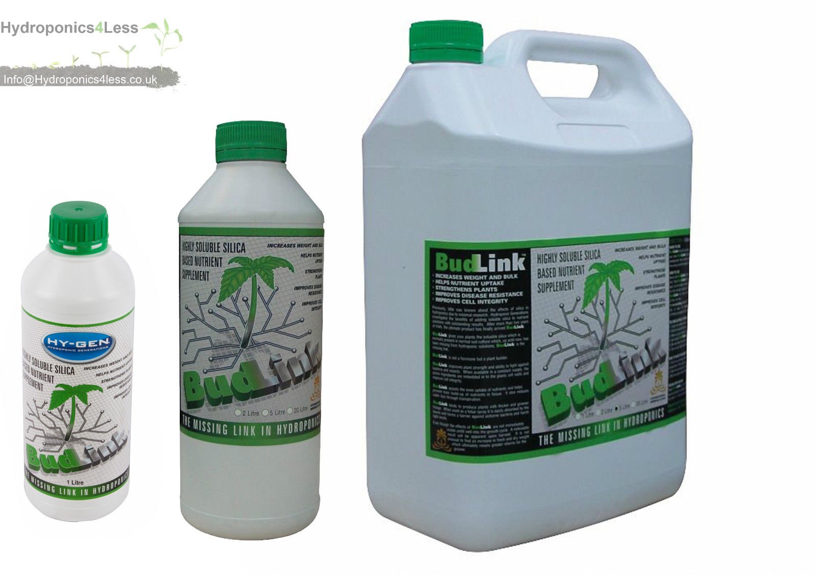 HY-GEN Budlink 1, 2 or 5 Litre Soluble Silica Plant Nutrient Additive Supplement (5 Litre)