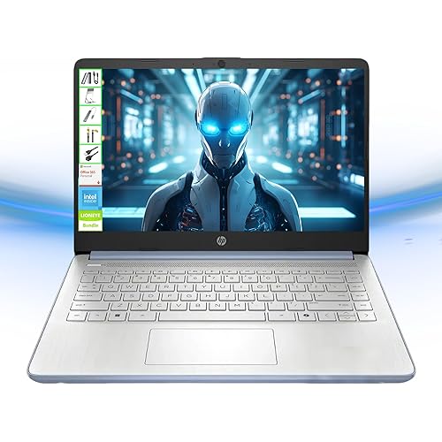 HP Laptop with Microsoft Office and 1TB Cloud Storage (1-Year) | 14 inch HD Computer | 16GB RAM | 128GB UFS & 128GB Portable SSD| Intel 4-Core CPU(Beat i3-10110U)| Windows 11 Home in S Mode| LE Bundle