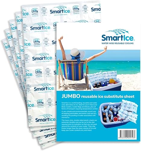 Hojas de hielo jumbo de 18 x 12 pulgadas, enfriamiento prolongado y reutilizable para alimentos, bebidas o medicamentos. Se mantiene seco al